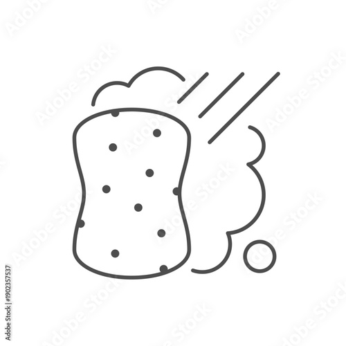 Sponge and foam line icon
