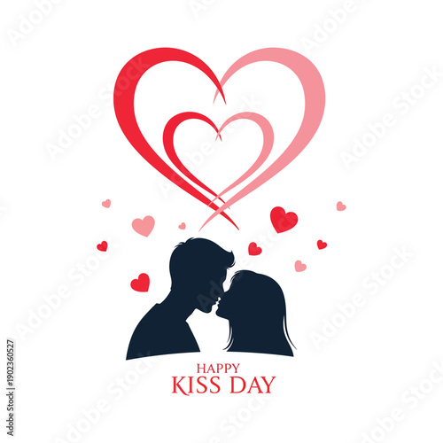 Couple holding hearts in love illustration