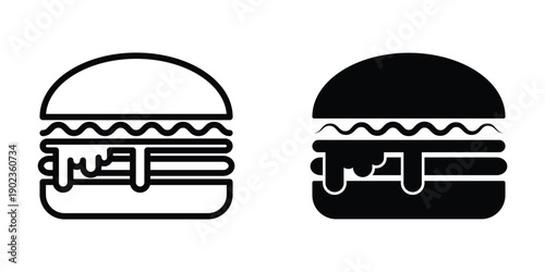 Burger icon illustration design template