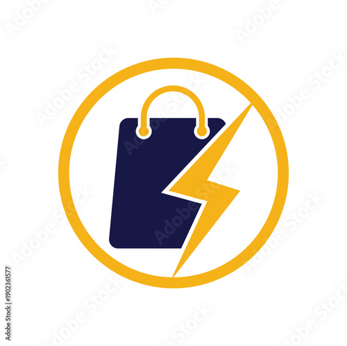 Thunder Shop Logo design vector. Electric Shop or Fast Shop Logo. 