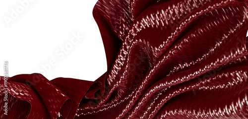 Luxurious burgundy fabric w...