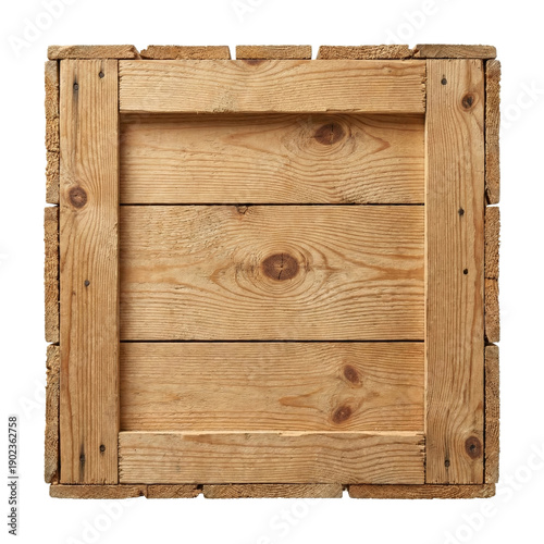 Bild auf Leinwand Rustic wooden shipping crate front view