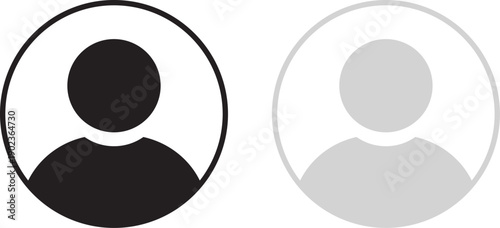 User icon vector. Two-tone version on black and white background
