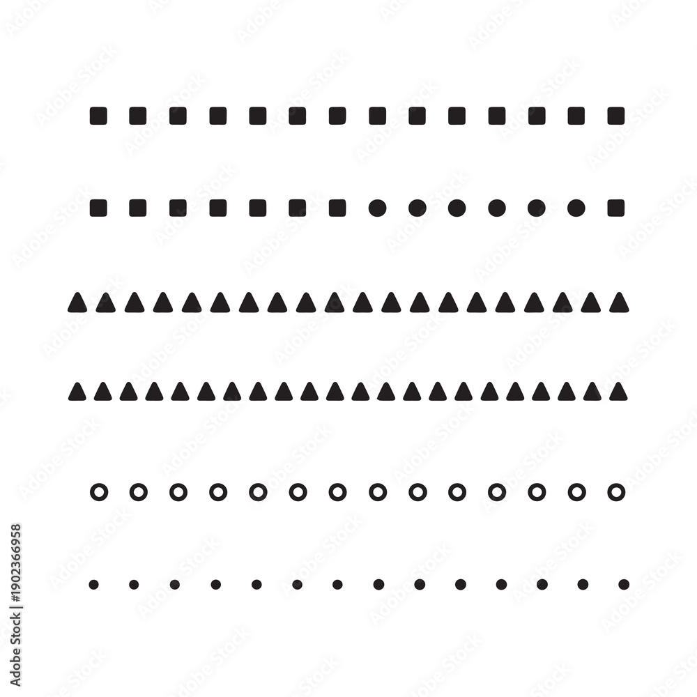 Fototapeta premium Minimalist geometric pattern with squares circles and triangles in black on white
