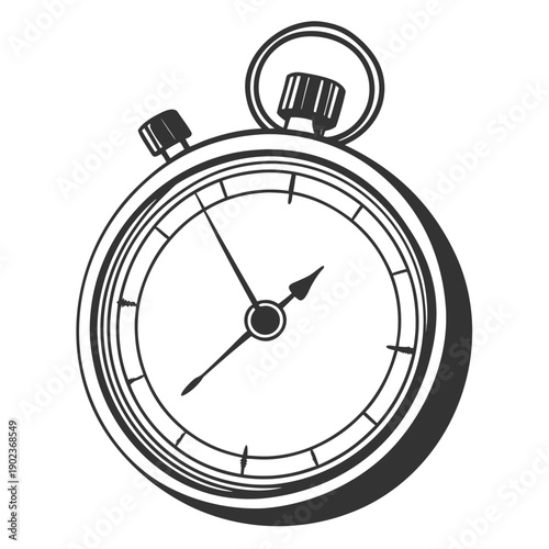 Minimal Stopwatch Icon Vector - Flat Outline Style Timer Symbol for Sports, Fitness, and Apps