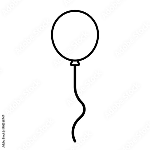 風船の装飾用シンプル線画イラスト