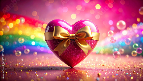 valentine heart with ribbon background 1