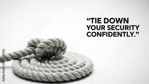 Thick Rope Knot Secured on White Surface