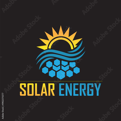 Solar energy logo, energy logo, power logo