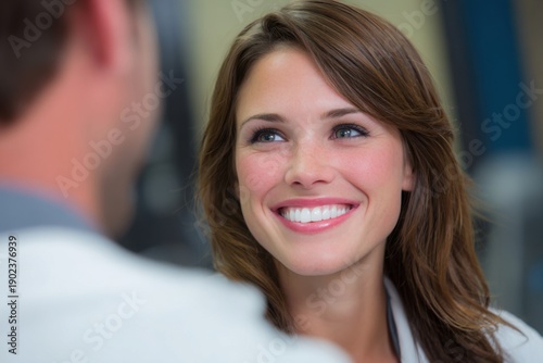 Bright and welcoming consultation room where a doctor engages warmly with a patient, creating a reassuring atmosphere for care