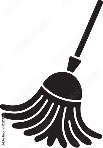 Black and white brush with bristles and handle cleaning