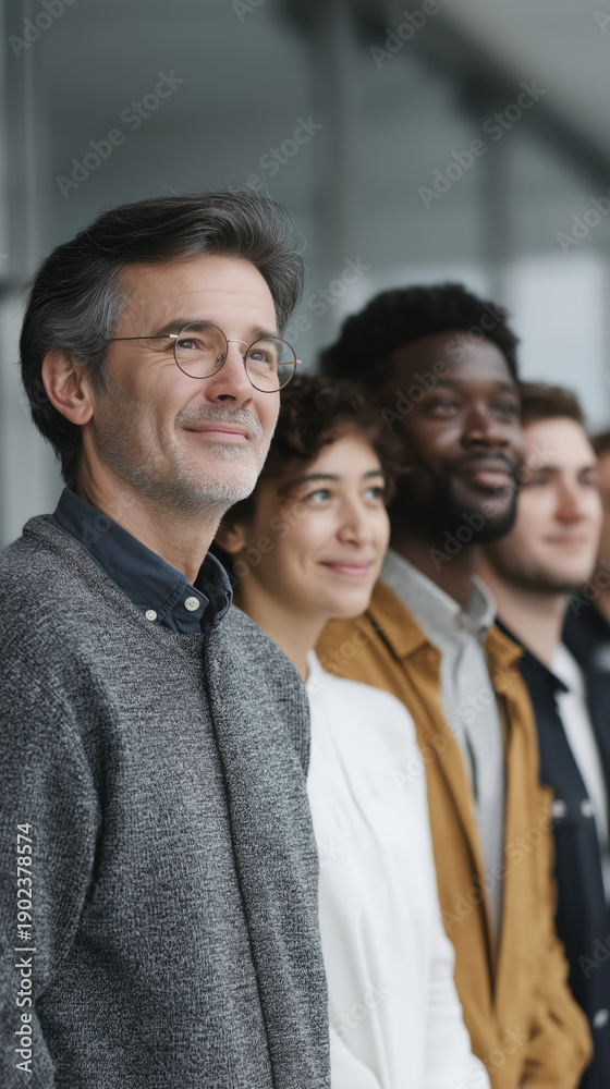 Obraz premium Modern workspace with multi-ethnic team cultivates positive collaborative energy