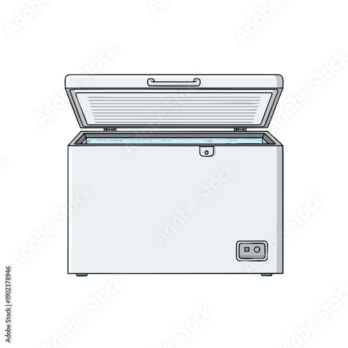 Open Chest Freezer Illustration