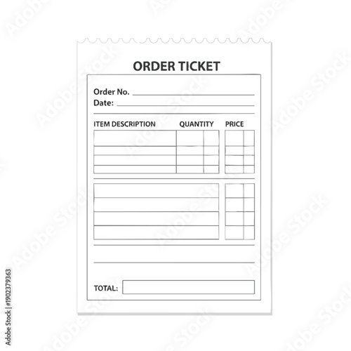 Blank Order Ticket Template