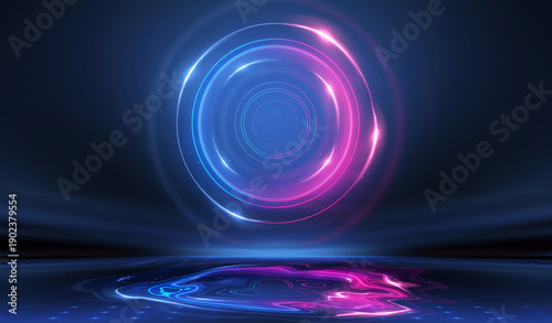 Abstract blue and pink light rays background