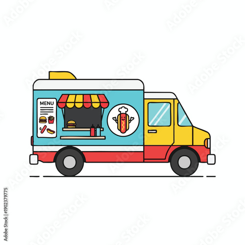 Vibrant Food Truck Illustration