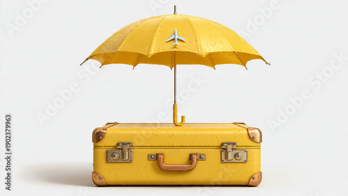 suitcase with umbrella