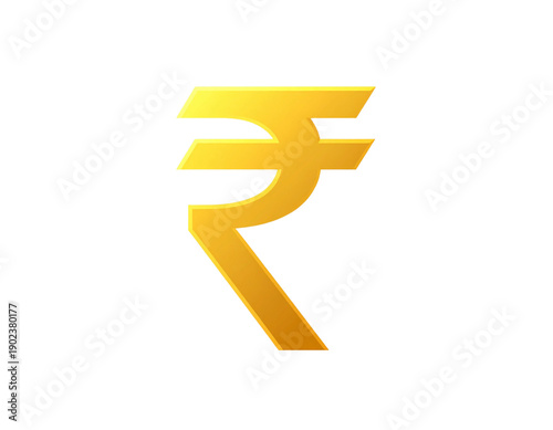  Minimal Flat Gold Rupee Symbol Icon, Modern Finance Design