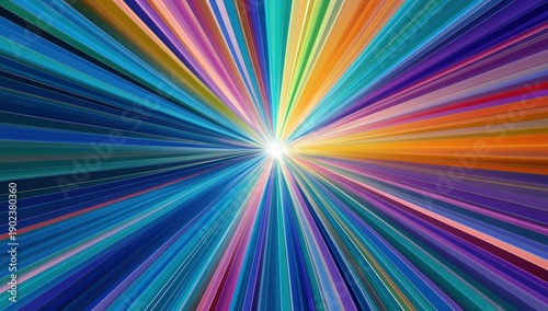 Vibrant and Colorful Abstract Rays of Light Emitting from Center Creating a Dynamic and Energetic Visual Experience