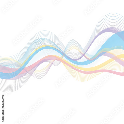 Flowing abstract waves in serene pastel hues, symbolizing a journey towards wisdom and inner peace, beautifully capturing the tranquil and reflective spirit of Buddha Purnima