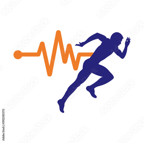 Pulse marathon logo design icon vector. Body Health Care Logo Design. 