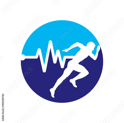 Pulse marathon logo design icon vector. Body Health Care Logo Design. 