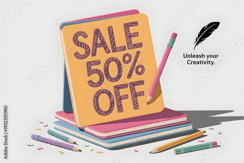 sale 50% off text