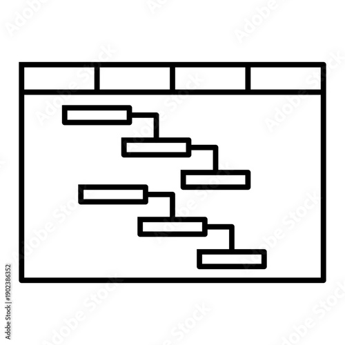 gantt chart line icon with editable stroke