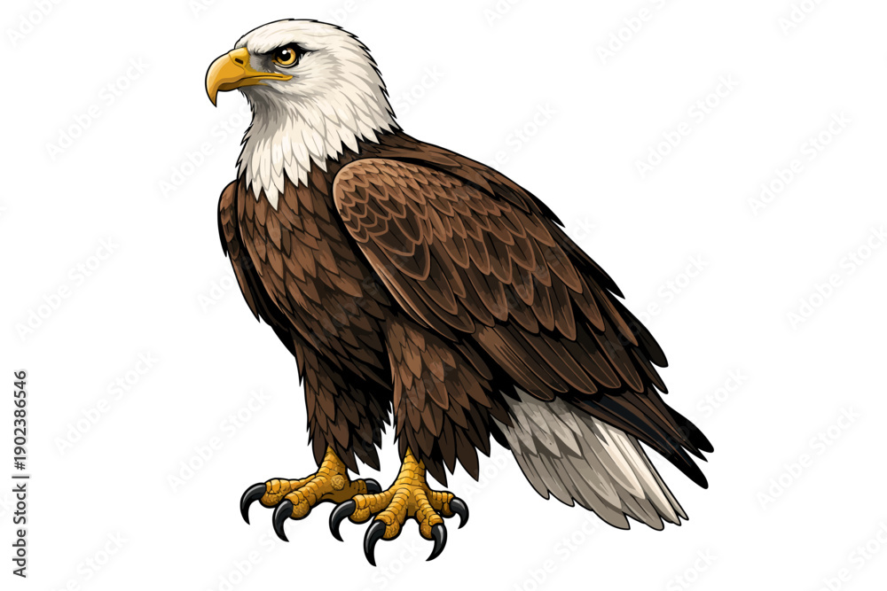 Obraz premium Detailed Eagle Vector Art with Natural Feather Texture