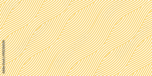 Yellow instant noodle, pasta and spaghetti texture with geometric wavy lines. Ramen, pasta vector pattern. Background abstract food illustratio