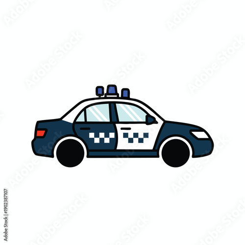 Police Car Illustration Law Enforcement Vehicle Blue Patrol Car