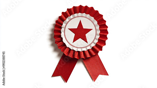 medal with red ribbon