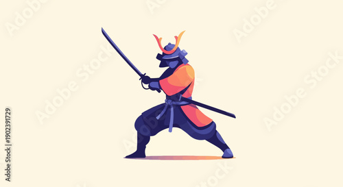 Pixelated warrior in armor holds a sword in a battle stance