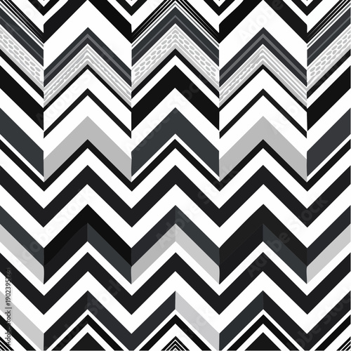 Modern chevron pattern in black and white for design projects