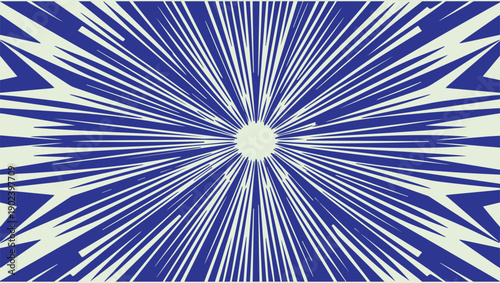 Abstract radial burst design with vibrant blue and white color scheme