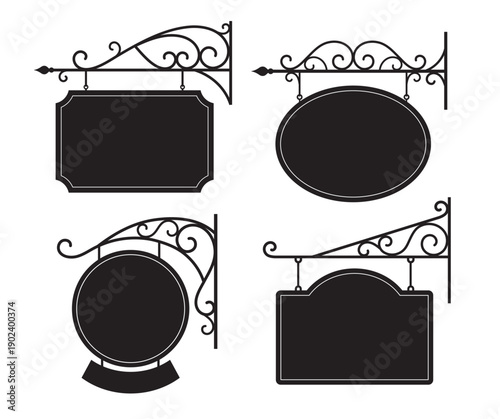 ヨーロッパ調のアイアン看板フレームセット