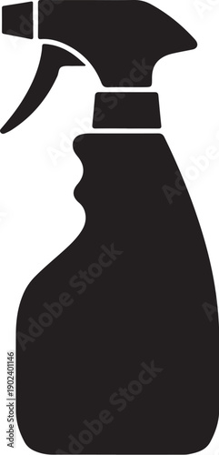 silhouette of a man with spray bottle