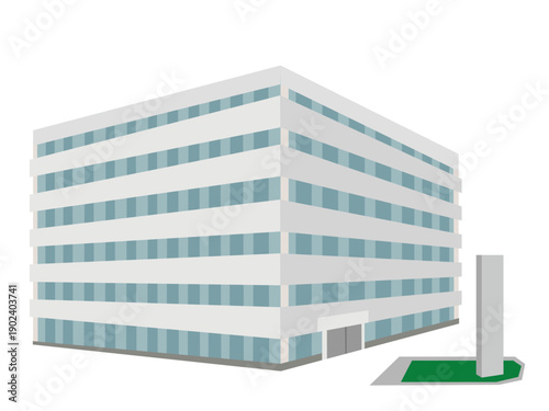 地方によくある市役所のイラスト｜Local City Hall Building Illustration