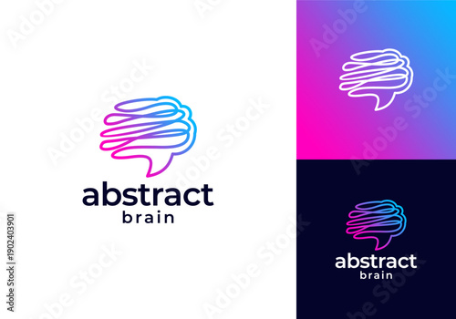 brain icon logo design vector