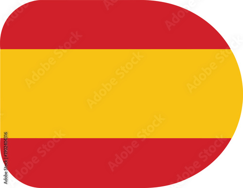 Simple rounded icon of the national flag of spain