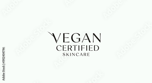 Minimalist logo design for vegan certified skincare brand with elegant leaf detail.