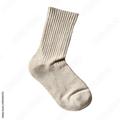 Cozy wool sock isolated on white background