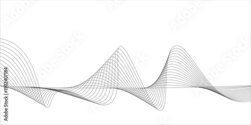 Abstract vector background with black wavy lines. EPS10