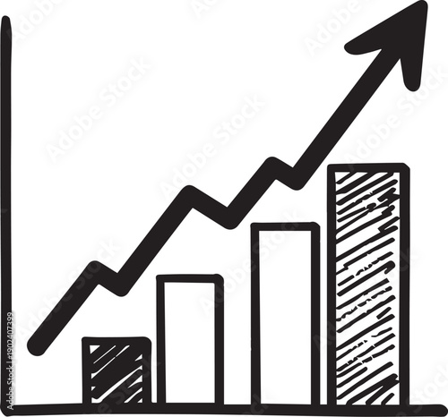 An upward trending chart depicts the concept of growth, progress, and success in a simple yet impactful sketch.