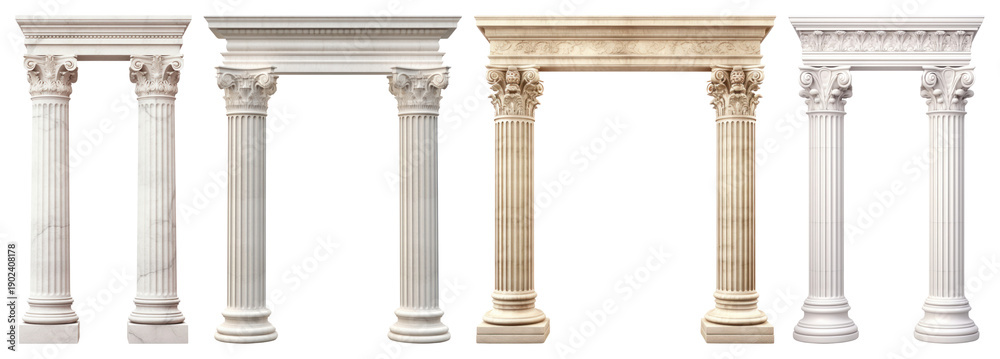 Naklejka premium PNG Classic architectural columns design on transparent background