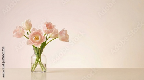 Wallpaper Mural Elegant Tulip Blossom in Romantic Minimal Luxury Style Torontodigital.ca
