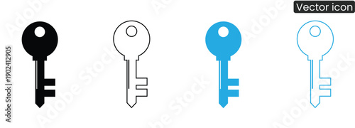 Versatile key icons for business or design projects, available in various colors and styles