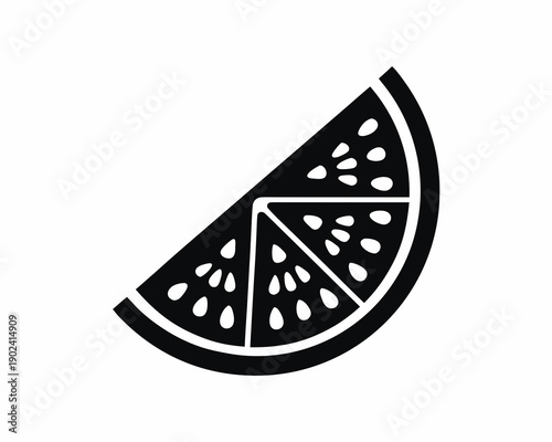 Fruit slices silhouette vector illustration isolated on white background