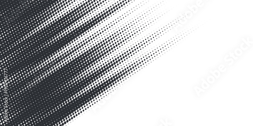 Grunge halftone gradient background. Faded grit noise texture. White and black sand wallpaper. Retro pixelated backdrop. Anime or manga style comic overlay. Vector graphic design textured template