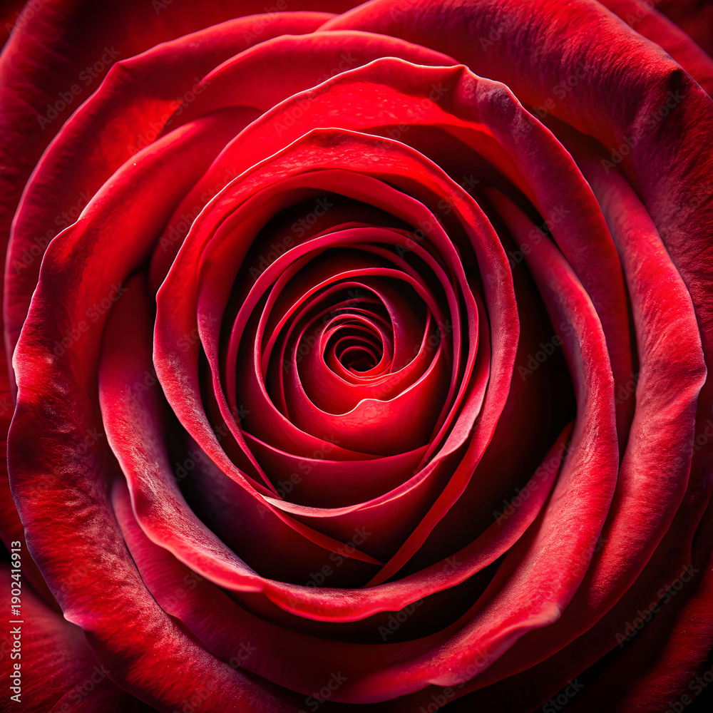 Naklejka premium extreme macro shot of a red rose heart